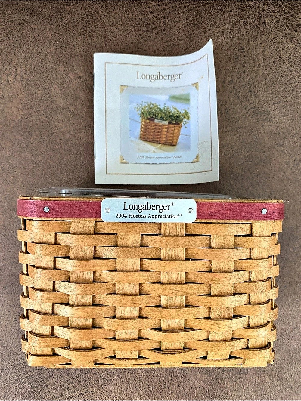 Longaberger 2004 Hostess Appreciation Basket Woven with Floral Liner